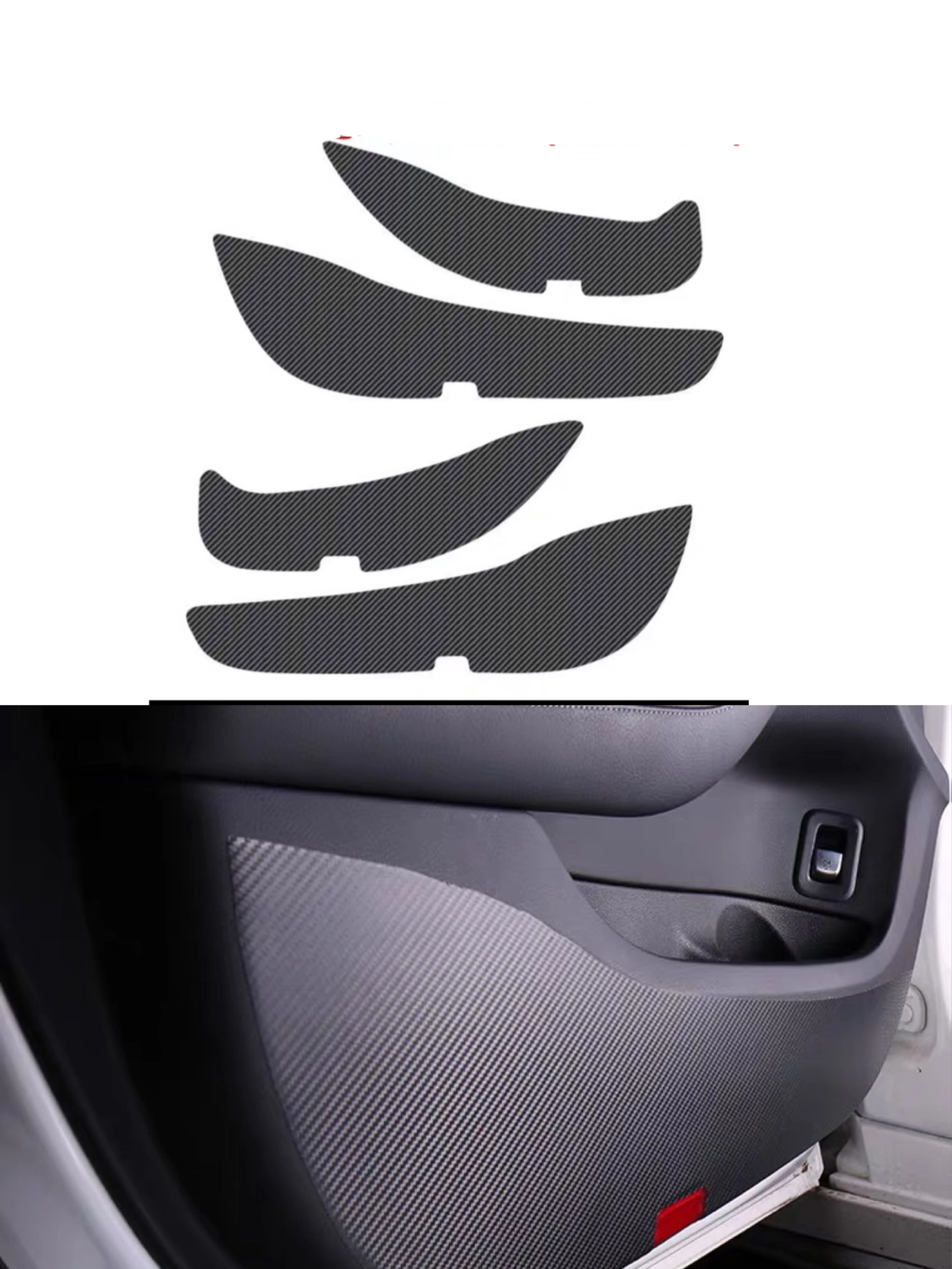 For Mercedes Benz C-Class W205 Car Door Inner Protective Anti Kick Carbon fiber Film Sticker  2015 2016 2017 4pcs