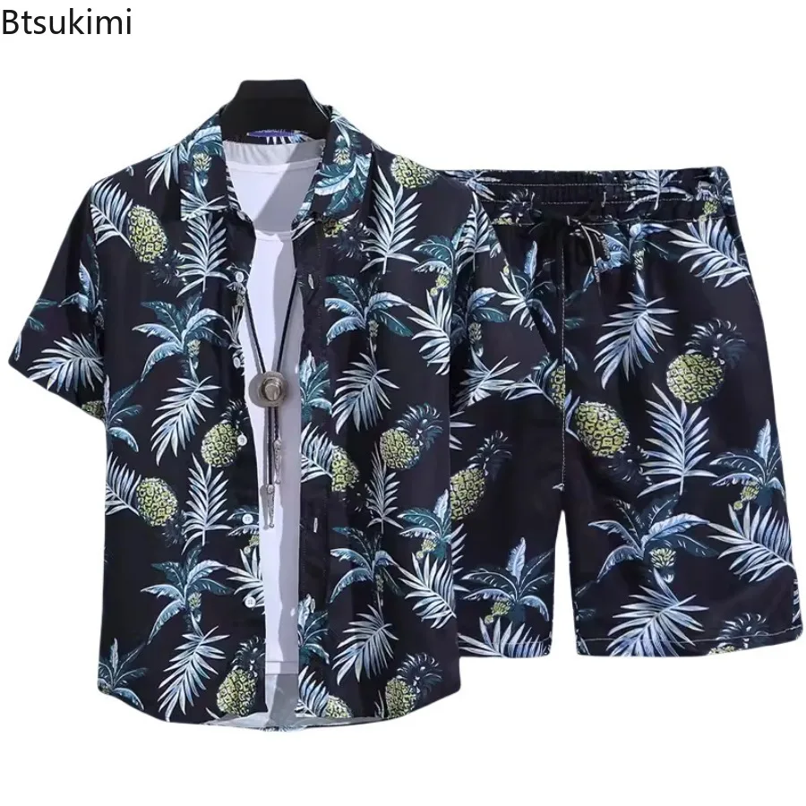 3D Printed Men's Short Sleeved Shirt Set Summer Fashion Casual Thin Street Set Comfortable and Breathable Plus Size Beach Outfit - view 5