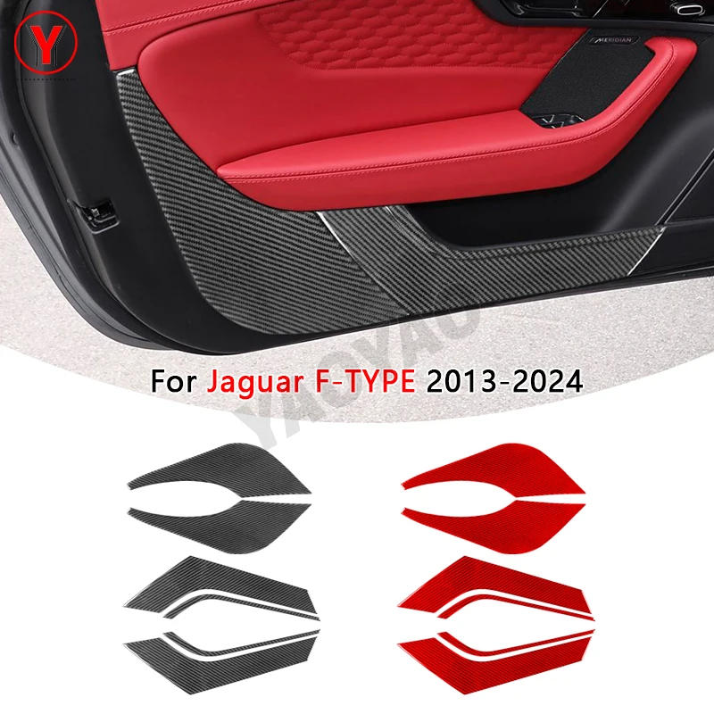 

Soft Carbon Fiber Car Interior Door Panel Cover Trim Sticker Car Accessories For Jaguar F-Type 2013–2024