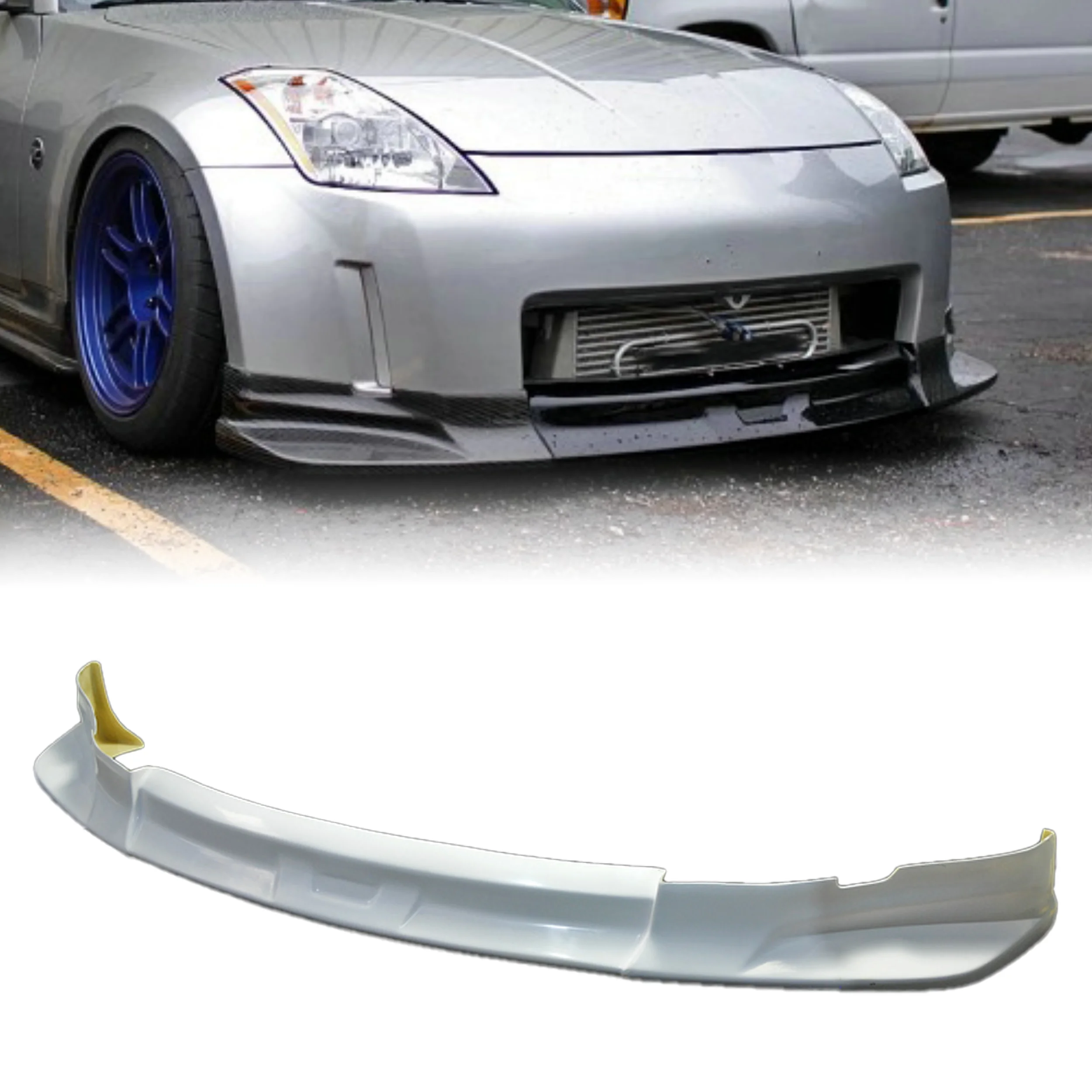 

USA Warehouse for Nissan 350Z Early C-West Style Fiber Glass Front Bumper Lip 2003-2006 Year