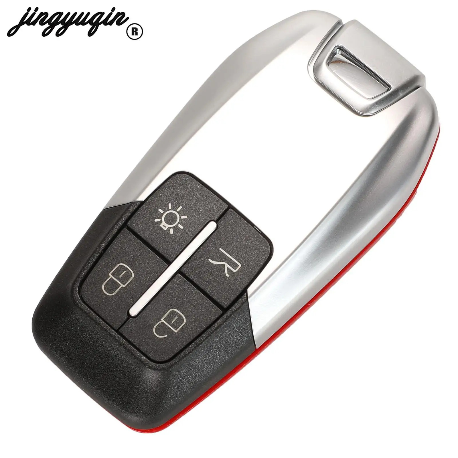 jingyuqin 4 Button Smart Luxury Remote Car Key Shell Case Fob Cover For Ferrari 458 588 488 GTB Uncut Blade Replacement