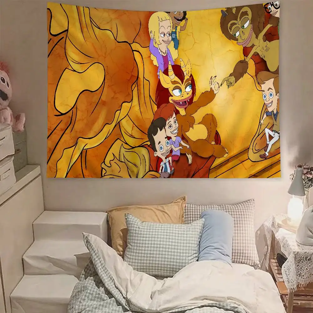 B-Big Mouth Cartoon Tapestry Wall Hanging Tapestry Art Deco Blanket Curtain Hanging At Home Bedroom Living Room Decor