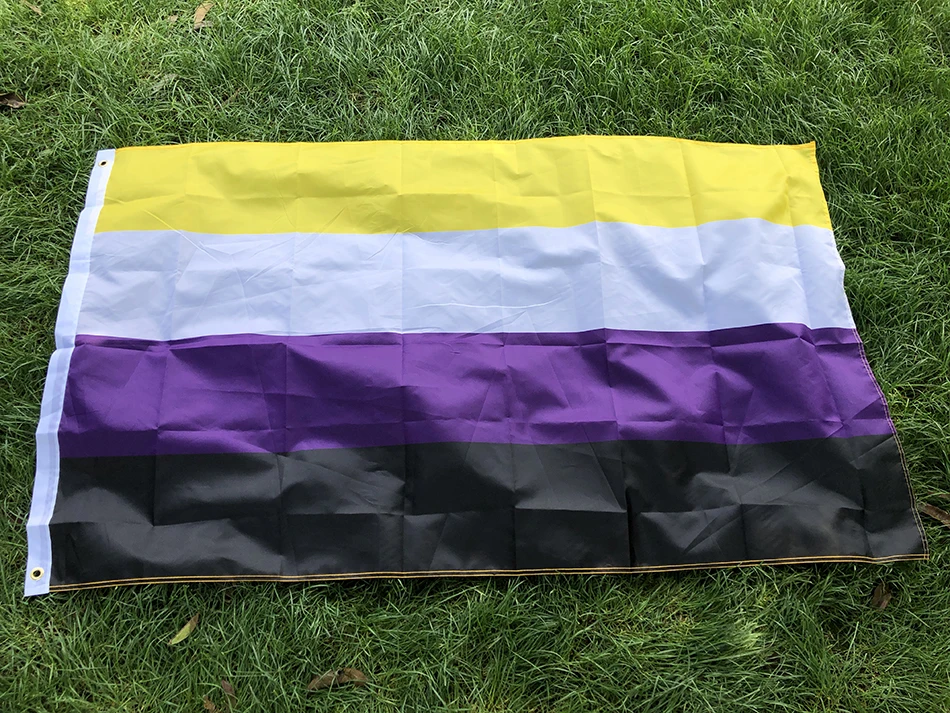 90x150cm NB Pride Genderqueer GQ Gender Identity NONBINARY Non-Binary flag double side printed polyester hanging for decoration