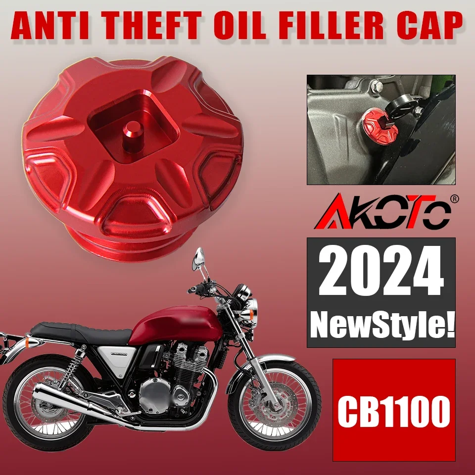 

Motorcycle Anti theft Oil Filler Cap Accessories Engine Oil Plug Cover For Honda CB1100 EX RS CB 1100 CB1100RS CB1100EX 2024+