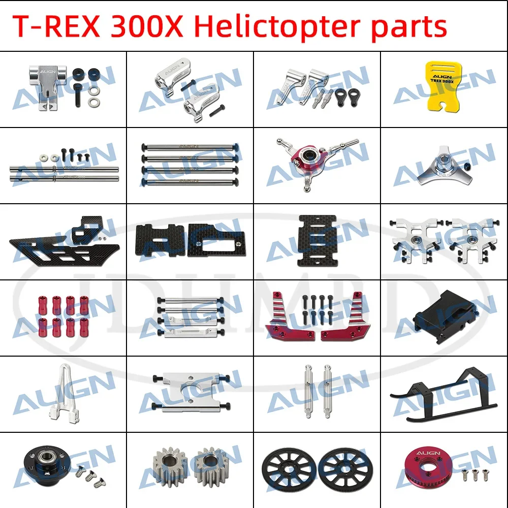 Align T-rex 300X Helicopter parts Main Rotor Holder Main Shaft Feathering Shaft CCPM Metal Swashplate Battery Mount Landing Skid