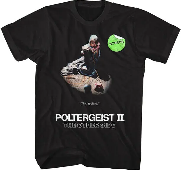 Poltergeist 2 Horror Movie They're Back Video Cassette Cover Men's T Shirt