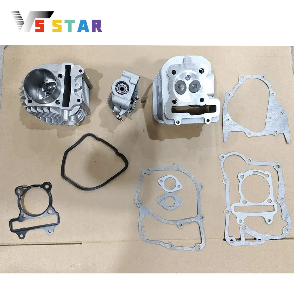 

57.4mm Big Bore Cylinder Kit Set Cylinder Head Piston Gasket Set Sliver For Scooter Jonway Baotian Jmstar Sym Sunny Znen Wangye