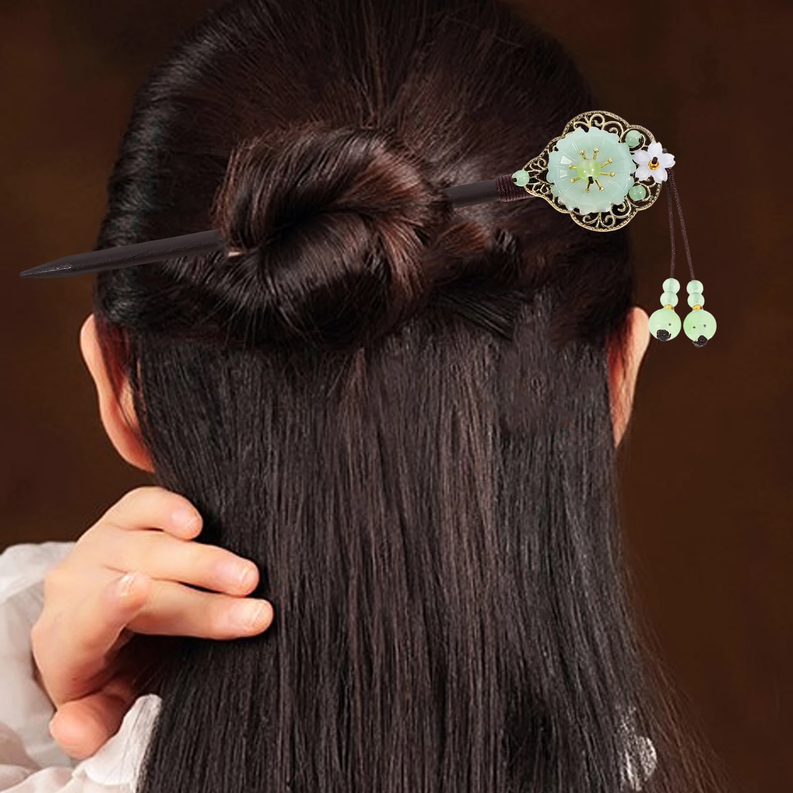 

Hanfu Hairpin Ornament Ancient Customs Hair Fork Flower Hairpin Vintage Headdress For Chinese Festival Hairstyle