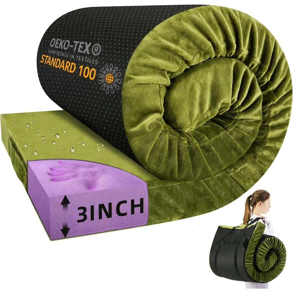 

Портативный 3-дюймовый водонепроницаемый складной матрас для взрослых — идеально подходит для путешествий, кемпинга и использования на открытом воздухе