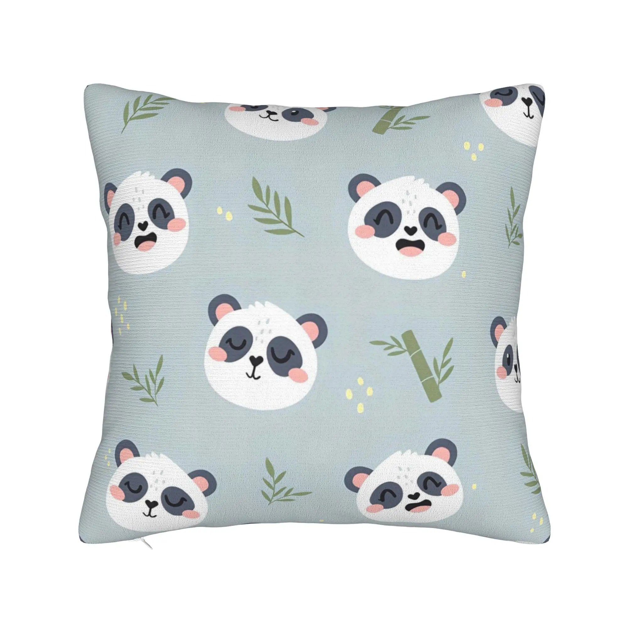

Cute Panda Animal Square Pillow Case Cushion Cover Vintage Zipper Decorative Pillowcase for Car 18"x18"