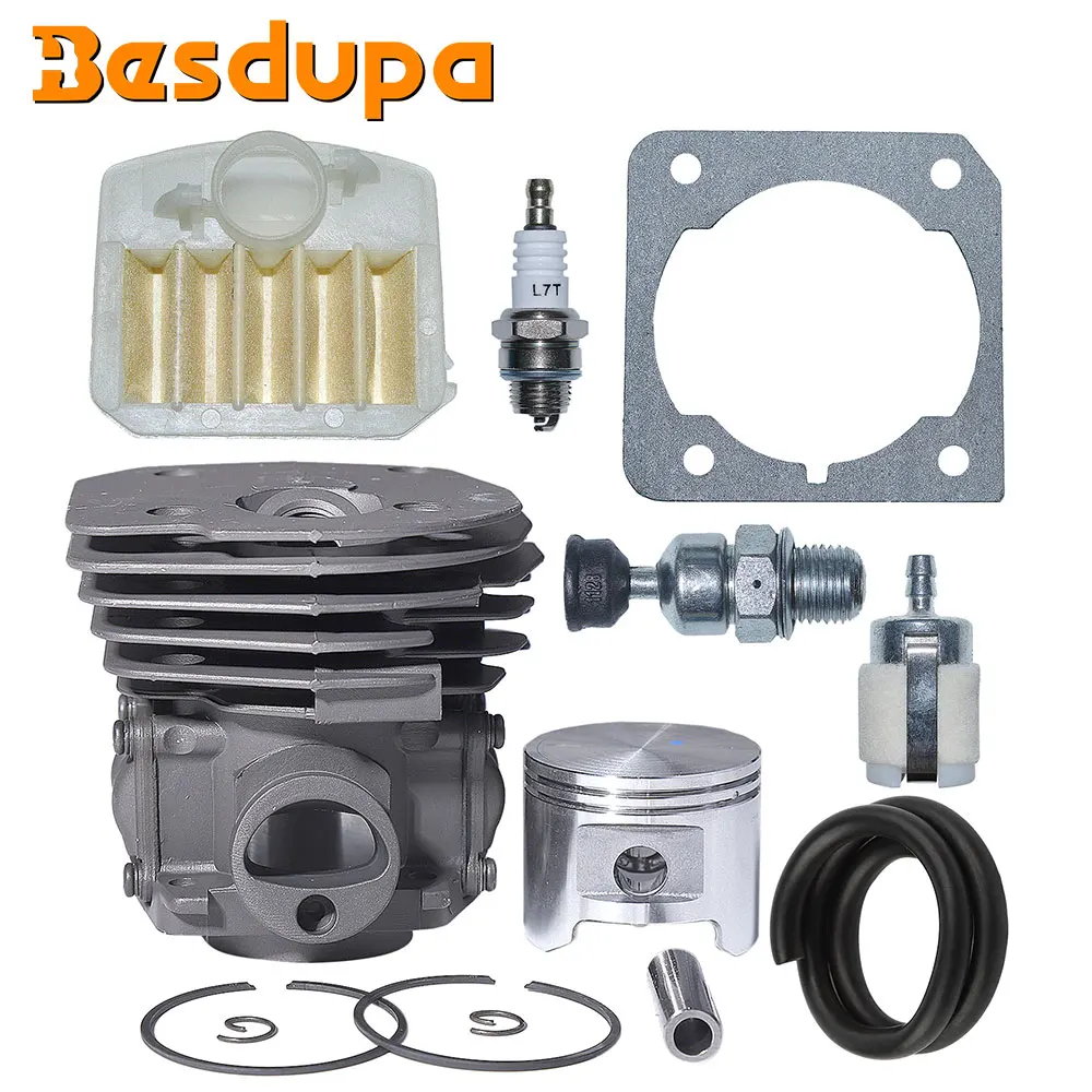 45mm Cylinder Piston Air Filter Kit For Husqvarna 353 346XP 350 Chainsaw 537253002, 503862803 Spark Plug