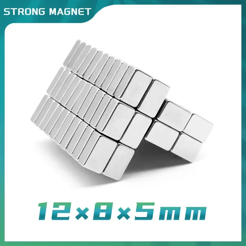 

100PCS 12x8x5 Block Sheet Magnet Strong N35 Quadrate Rare Earth Neodymium Magnets 12*8*5 Permanent Magnet 12x8x5mm