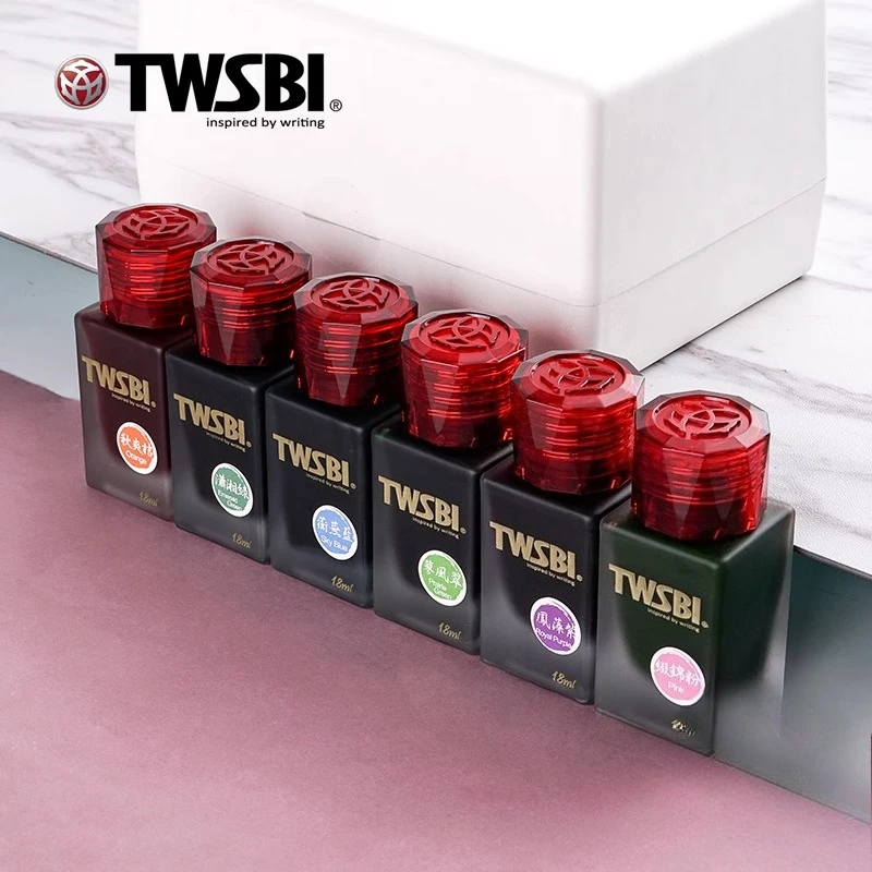 

TWSBI 12 Colors Fountain Pen Ink 18ml Non-Carbon Clog-Free for Glass Dip Pen Smooth Writing Ink School Supplies Stationery