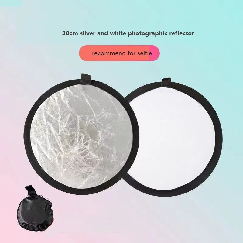 30CM Small 2-In-1 Gold and Silver Reflector Mini Light Beater Folding Light Reflector Diffuser Photography Selfie  Patch Plate