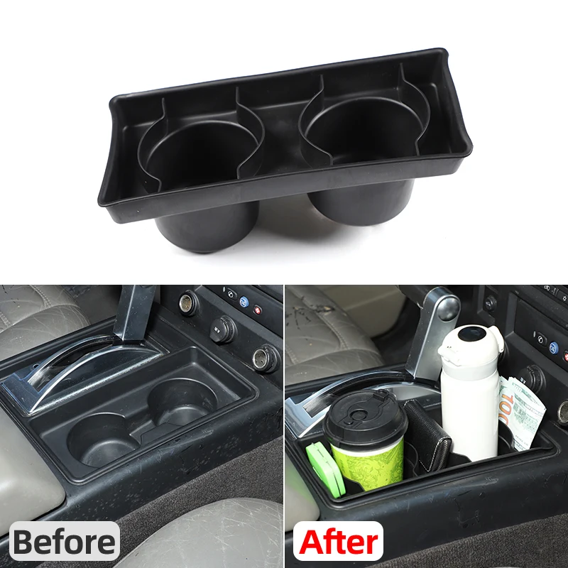 

For Hummer H2 2003-2007 ABS Car Center Console Water Cup Holder Storage Box Organizer Tray Accessories
