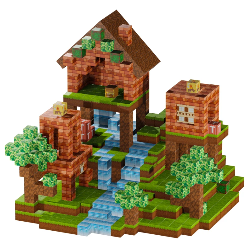 Magnetische Blokken-100PCS Magnetische Bouwstenen Magneet Kubus Speelgoed Stapelen, Bouw Boswereld Set, STEM Montessori Zintuiglijk Speelgoed