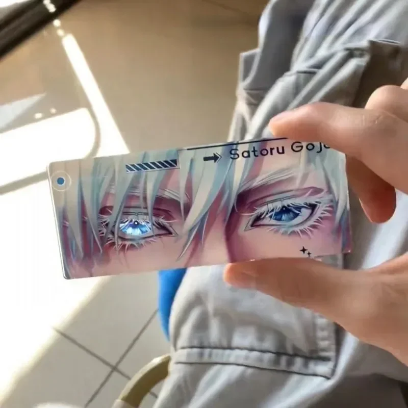 Jujutsu Kaisen Satoru Gojo المفاتيح المعلقات بطاقة شفافة التلميذ الإبداع أنيمي بطاقة شفافة الملحقات سلسلة مفاتيح