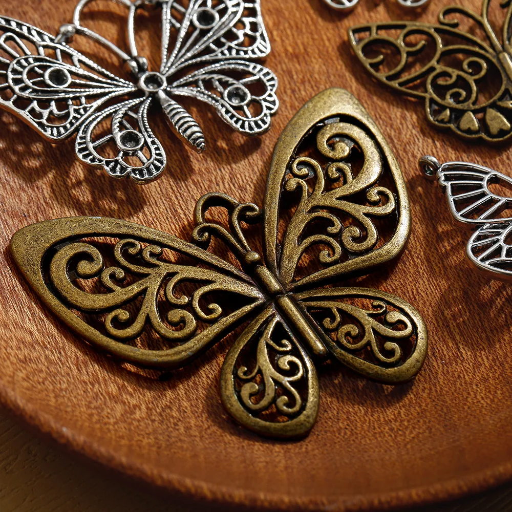 

Alloy jewelry, bronze retro animal butterfly diy handcrafted jewelry, fashionable clothing accessories