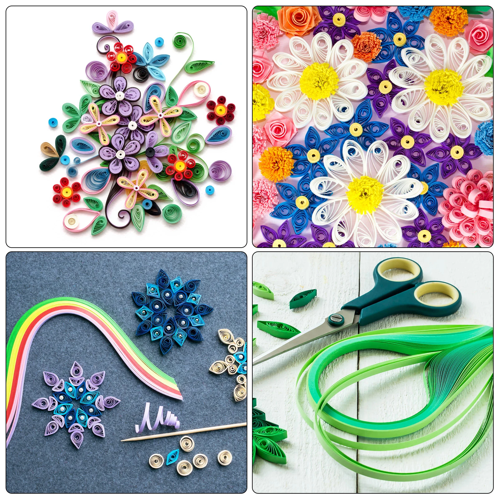 600/840 pièces bandes de Quilling papier 5mm 0.2 "papier Origami bande de Quilling couleur mixte pour l'art bricolage artisanat outils de noël