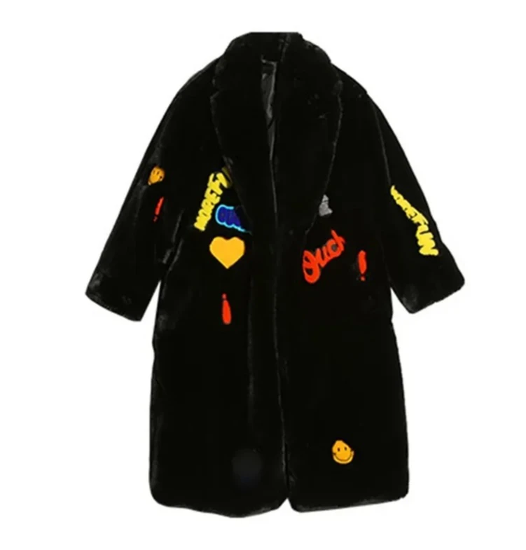 Nouveau Femmes hiver chaud fausse fourrure manteau à manches longues de luxe élégant moelleux fausse fourrure manteaux