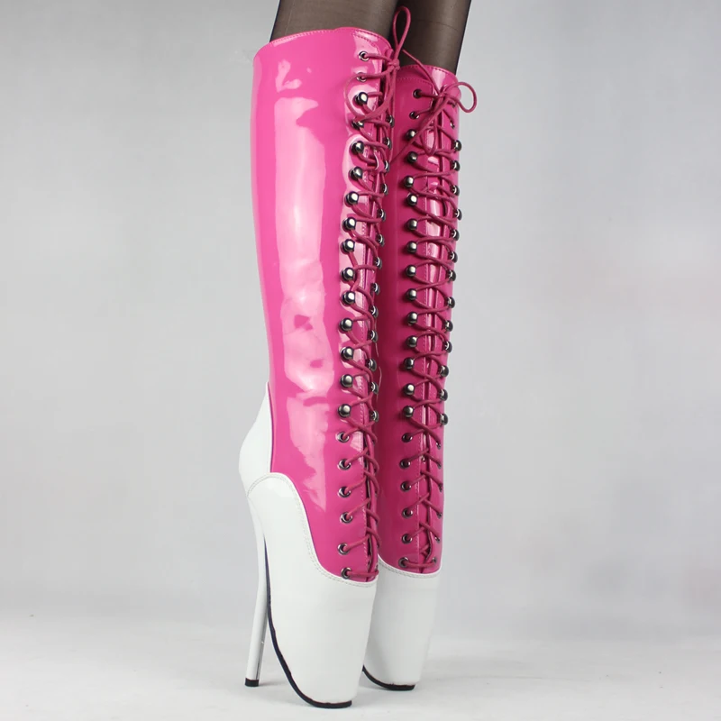 

Extreme 18CM Heels Fetish Goth Ballet Knee High Boots Size36-46
