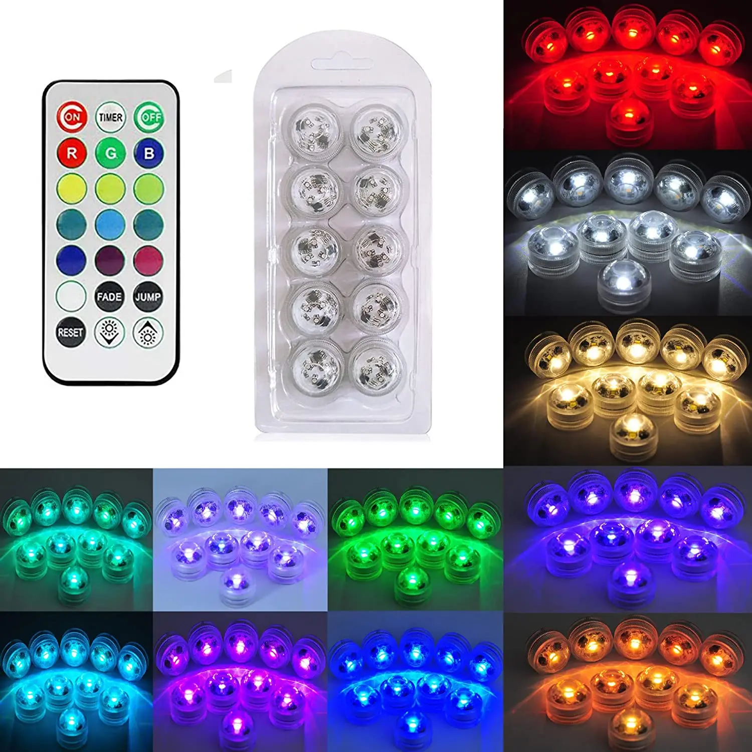 Diving Aquarium Light Remote Control Color Circular Aquarium LED Light Diving Aquarium Swimming Pool Wedding Party Decoraion