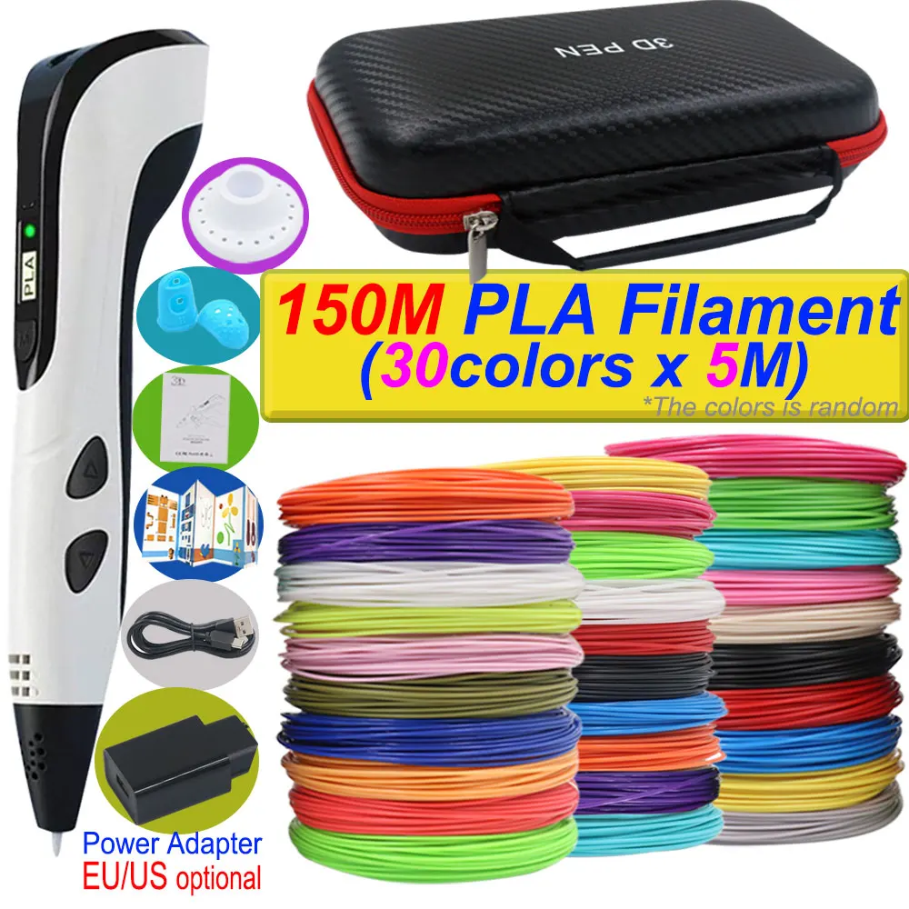 2026 neue 3D Druck Stift DIY Dreidimensionale Malerei Kinder Spielzeug Mit LCD Screen Power Adapter 200 M PLA Filament spielzeug Geschenk