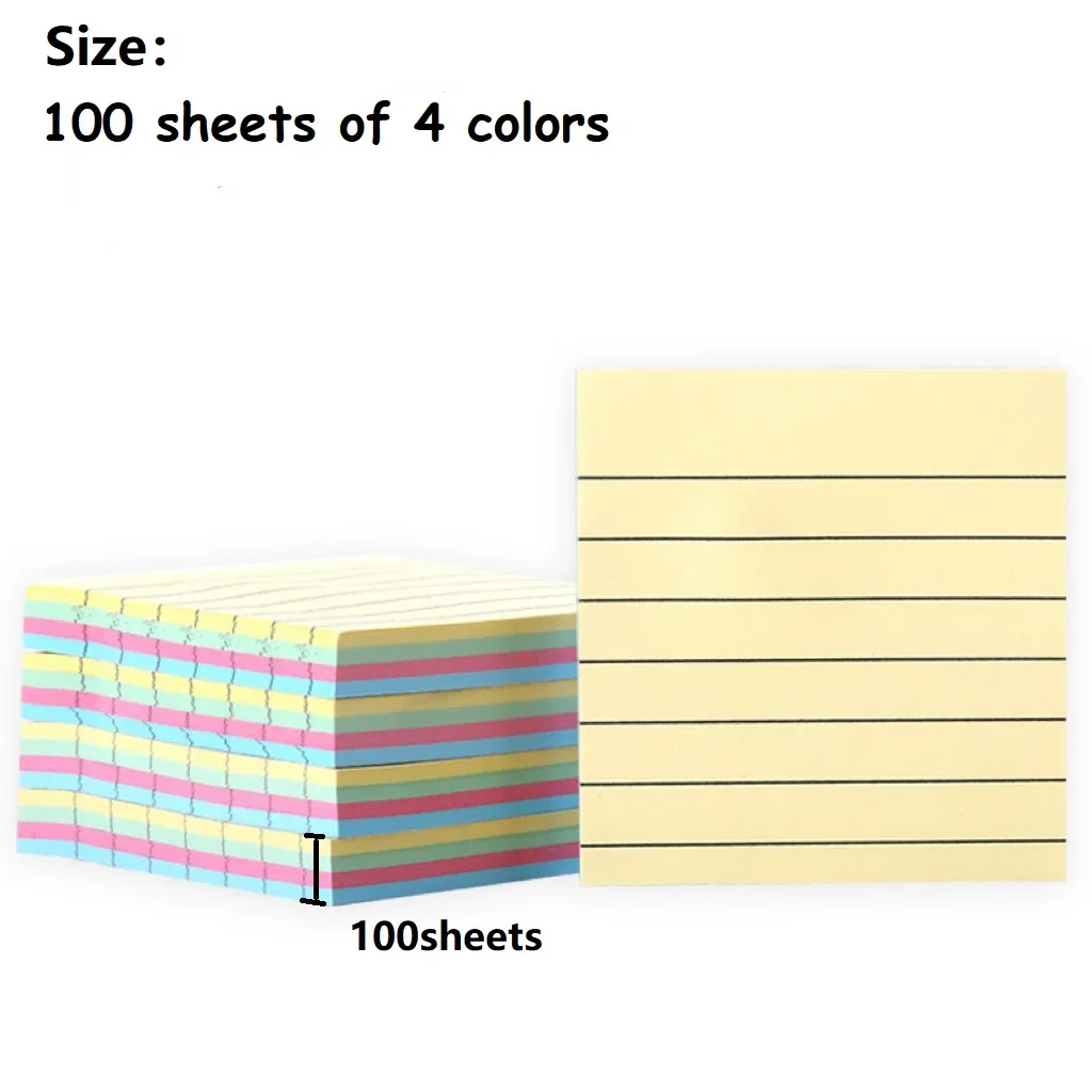 1-3PCS 100sheets Sticky Note With Horizontal Line, Clean Minimalist Design for Office Desk and Home Message Pad