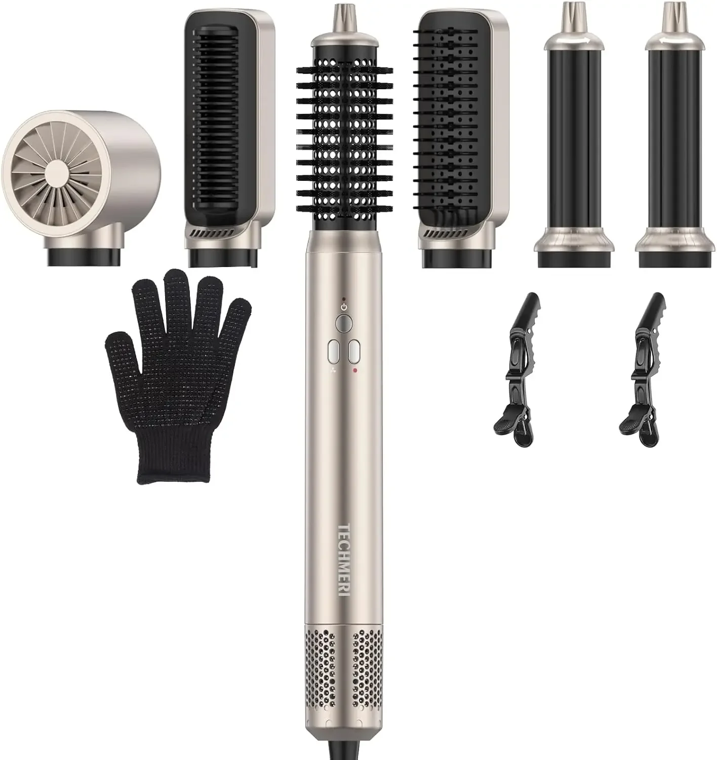 Styler TECHMERI 6 in 1 Air Auto Wrap Curler with 110,000 RPM High Speed Negative Ionic Hair Dryer Brush, Air Brush Hair