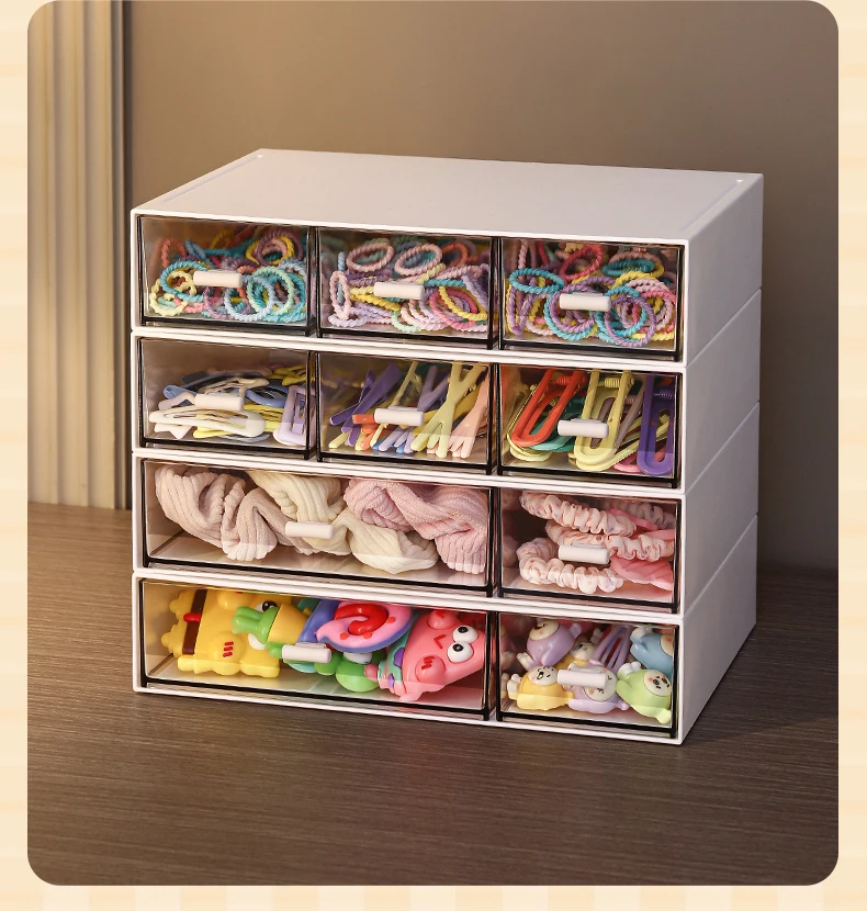 

Plastic Multi-lattice Drawer Jewelry Children's Hair Accessories Storage Box Girl Headwear Bracelet Earrings Ring Organizing Box