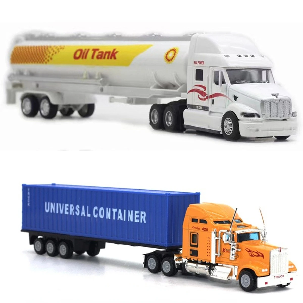 1:65 American Alloy Container Truck With A Domineering Appearance And Vehicle Model Transport Model Truck Car Model Toys Gift