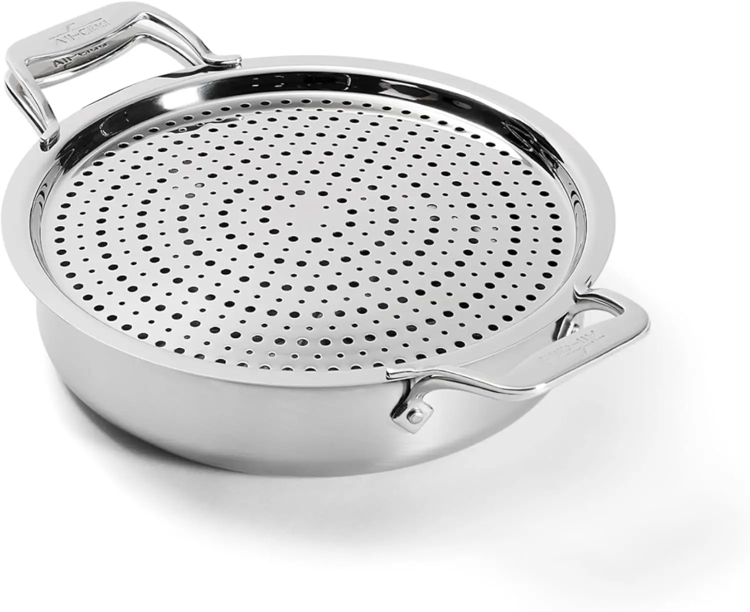 

5-слойная сковорода-сотейник из нержавеющей стали с крышкой и защитой от брызг, 4 кварты, подходит для индукционных плит, для духовки до 600 градусов ° Ф