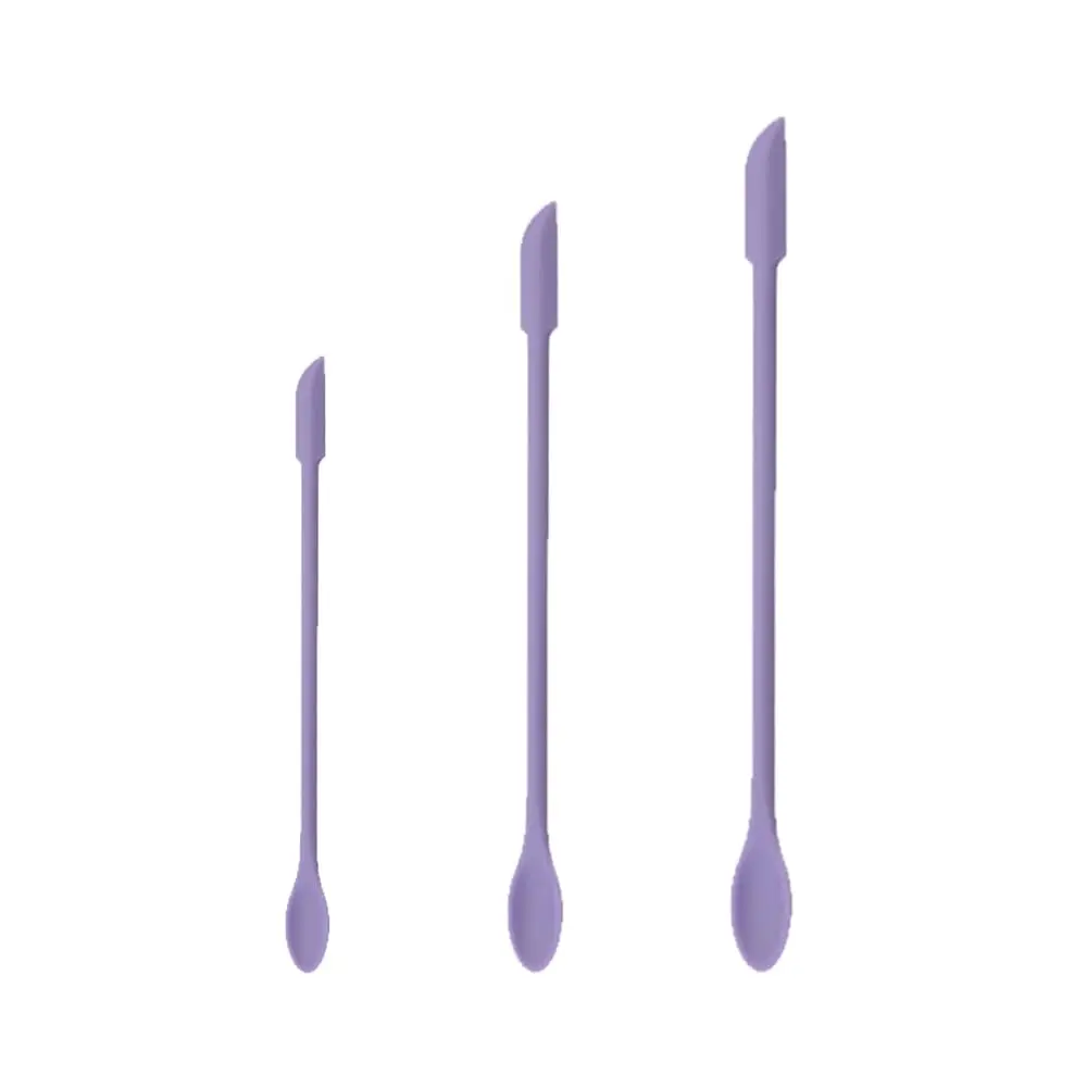 3PCS Mini Silicone Spatula Set for Makeup and Skincare Upgraded Mini Cosmetic Cream Scraper Tools Long Cosmetic Dual End Design