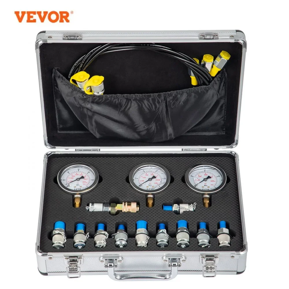 

VEVOR Hydraulic Pressure Gauge Test Kit 0-60Mpa With Portable Case Digital Manometer Measurement Instruments for Excavators Use