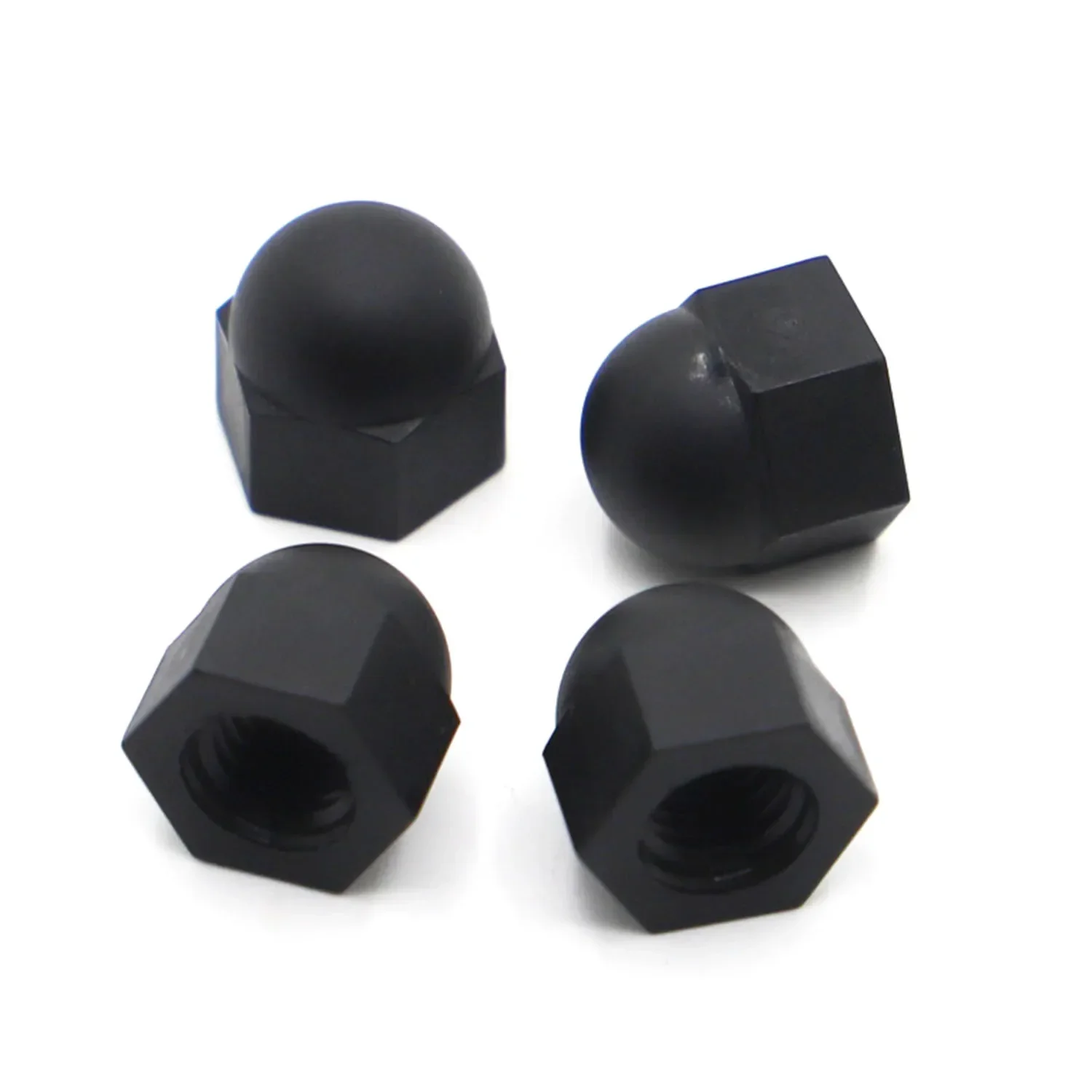 M3 M4 M5 M6 M8 M10 M12 DIN1587 Black Plastic Nylon Cap Nuts Decorative Cover Semicircle Acorn Nut