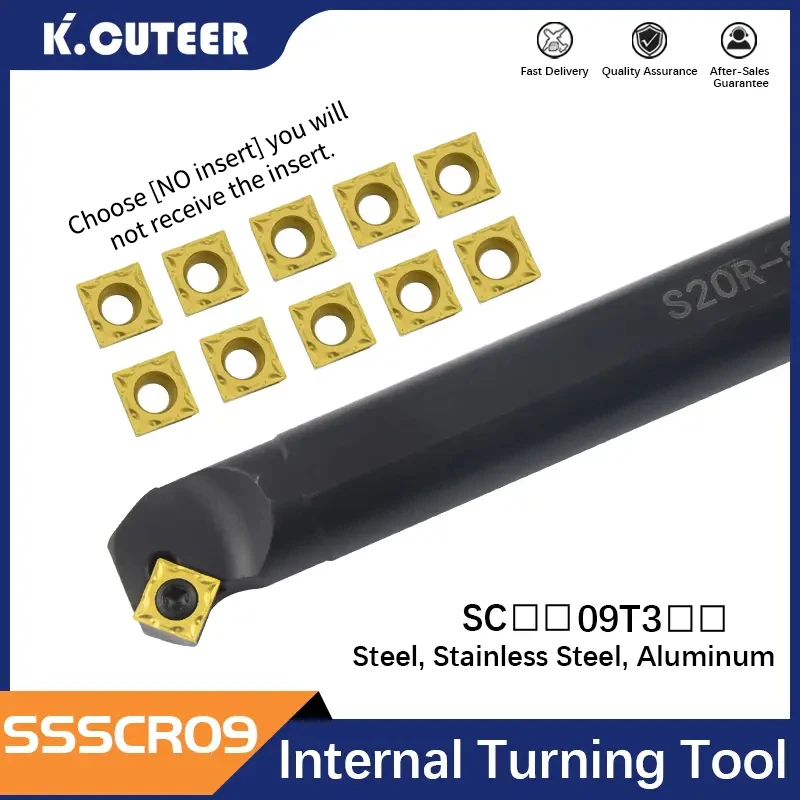 Utensili per tornitura SSSCR/L S12M-SSSCR09 S25S-SSSCR09 Portautensili interno CNC Barra di alesatura in metallo per inserti in metallo duro SCMT/SCGT09