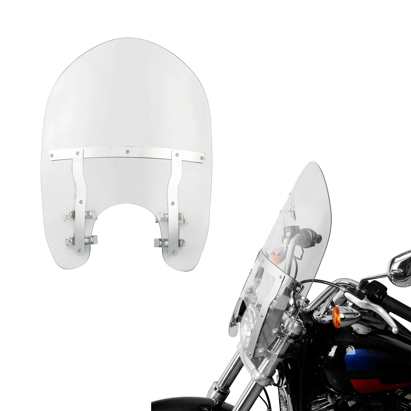 

Motorcycle 19" Windscreen Windshield 49mm Clamps For Harley Low Rider FXLR 2018-2024 Softail Standard 2020-2023