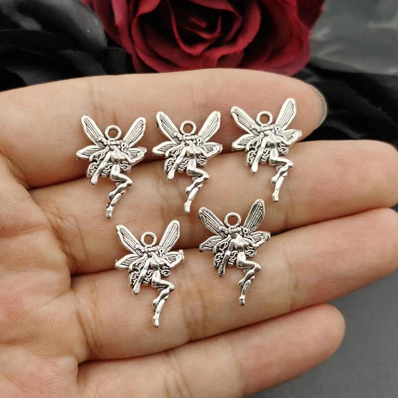 20pcs 15*21mm Charms Butterfly Fairy Angel Handmade Craft Pendant Making DIY Making Findings Handmade Tibetan Jewelry