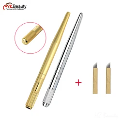 Golden Microblading Pen Tatouage Micropigmentacao Eyebrows Tebori Needles Profesional Tattoo Machine Supplies And Accessories