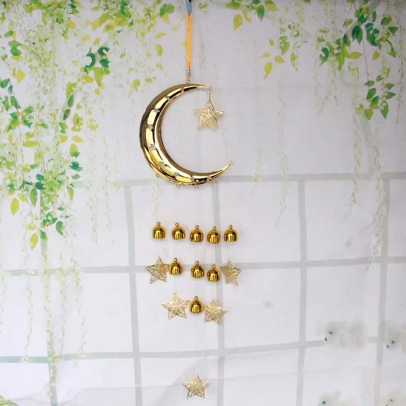 1個-ゴールド-ムーンスター-ウィンドチャイム-金属-アルミチューブ-吊り下げ装飾-屋外-庭-ギフト-雰囲気-安全素材-家庭用