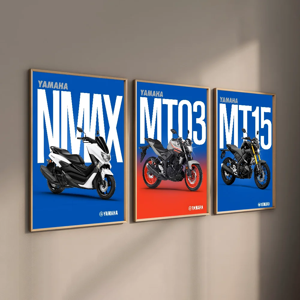 Y-Yamaha Cool Motorcycle Poster HD art sticky wall waterproof home living room bar decoration