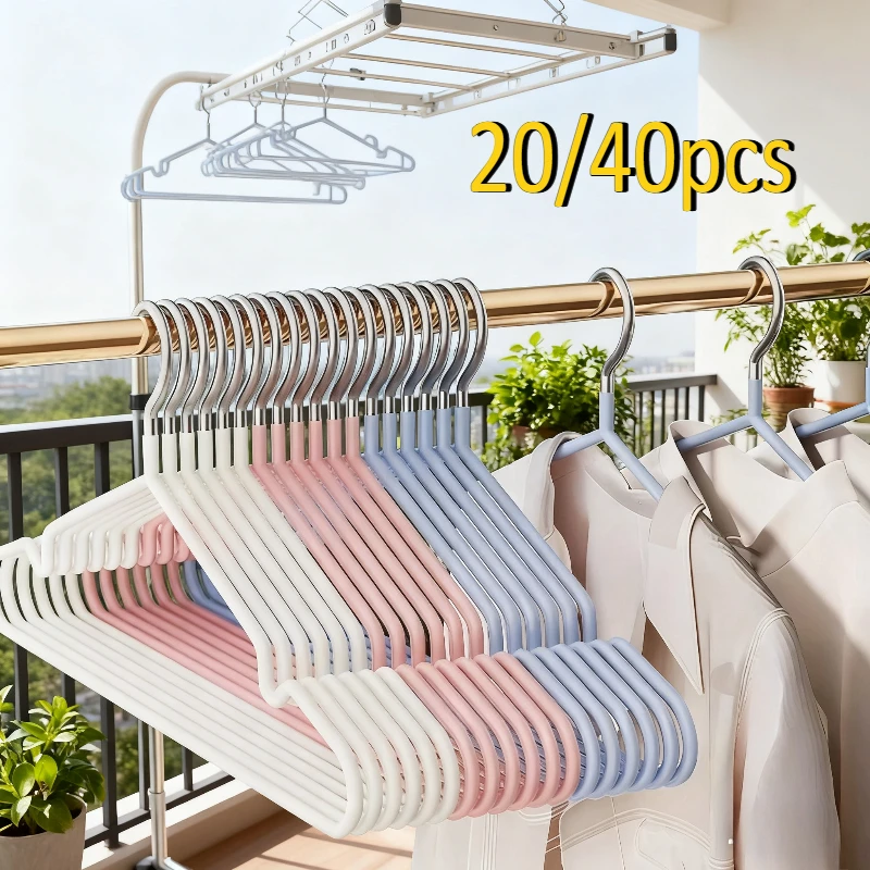 

20/40 шт. металлические вешалки для одежды, сверхмощные нескользящие вешалки, компактный органайзер для шкафа, гараж, домашнее использование