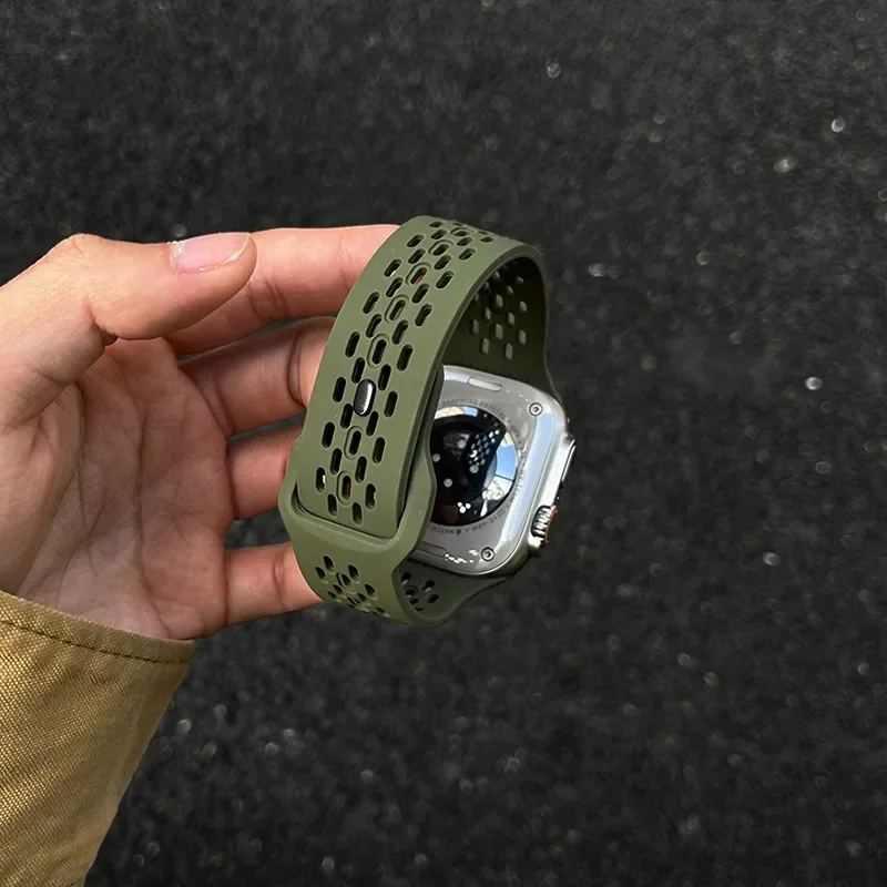 Silikonarmband für Apple Watch Armband 46mm 41mm 44mm 49mm 40mm 38mm 45mm 42mm Armband Correa Iwatch Series 11 10 9 8 7 6 5 SE3 Ultra