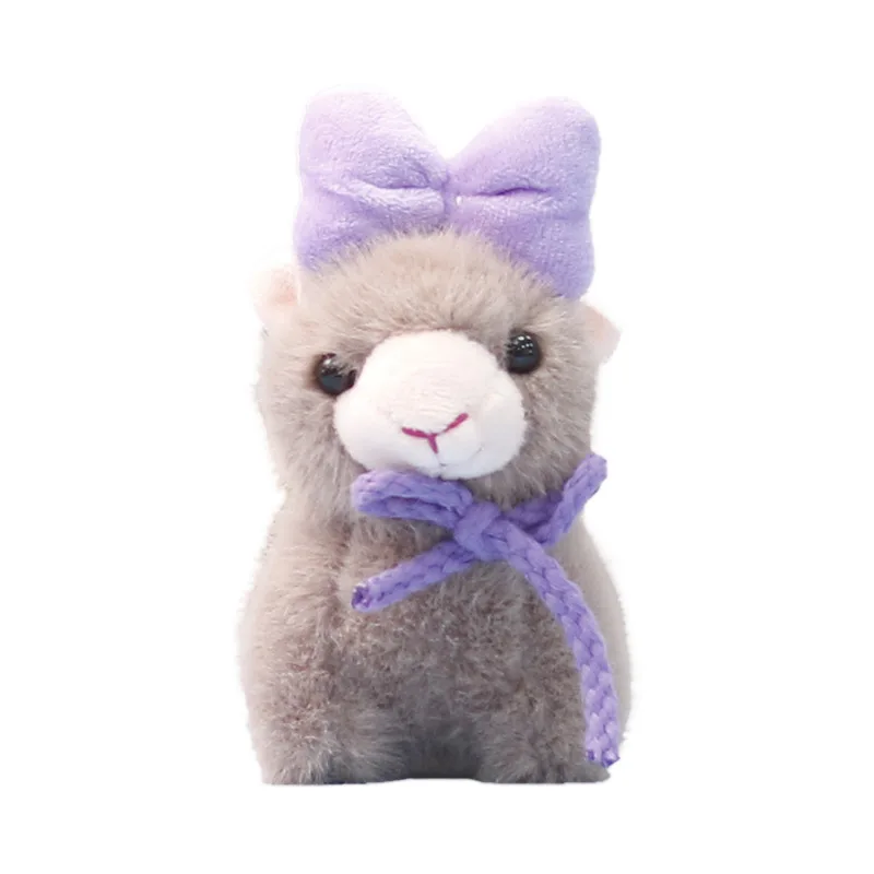 พวงกุญแจตุ๊กตาอัลปาก้าน่ารักขนฟู พร้อมโบว์ผูก สำหรับกระเป๋าถือ กระเป๋าเป้สะพายหลัง กระเป๋าเรียน