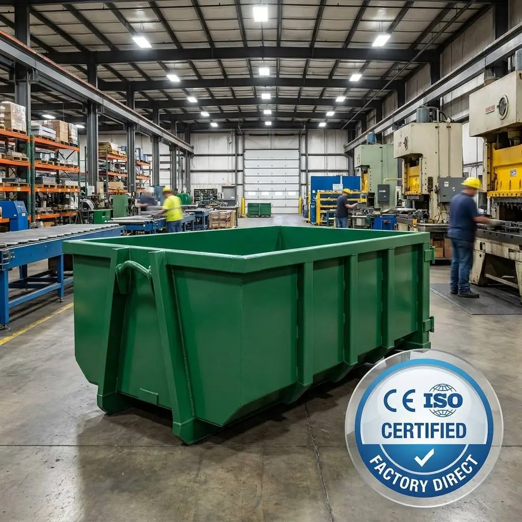 RNKJ Heavy Duty Waterproof Customized Color Municipal Construction Waste Management Container Roll Off Dumpster Hook Lift Bin