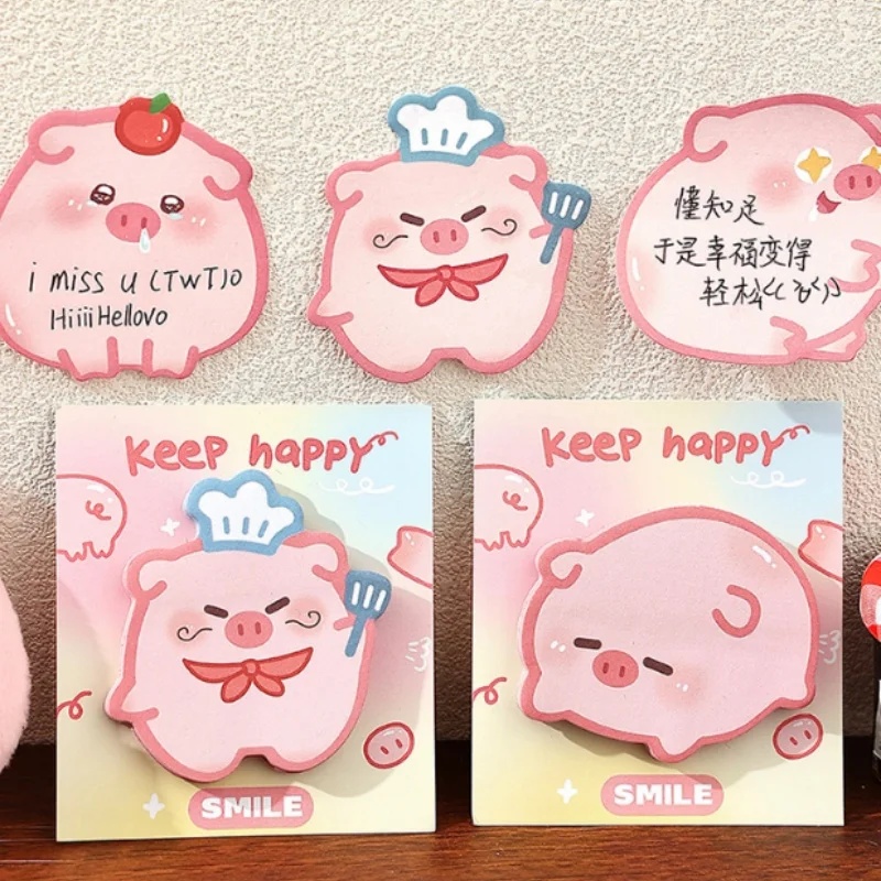 60pcs/lot Kawaii Pig Memo Pad Cute N Times Stationery Label Notepad Bookmark Post School Supplies