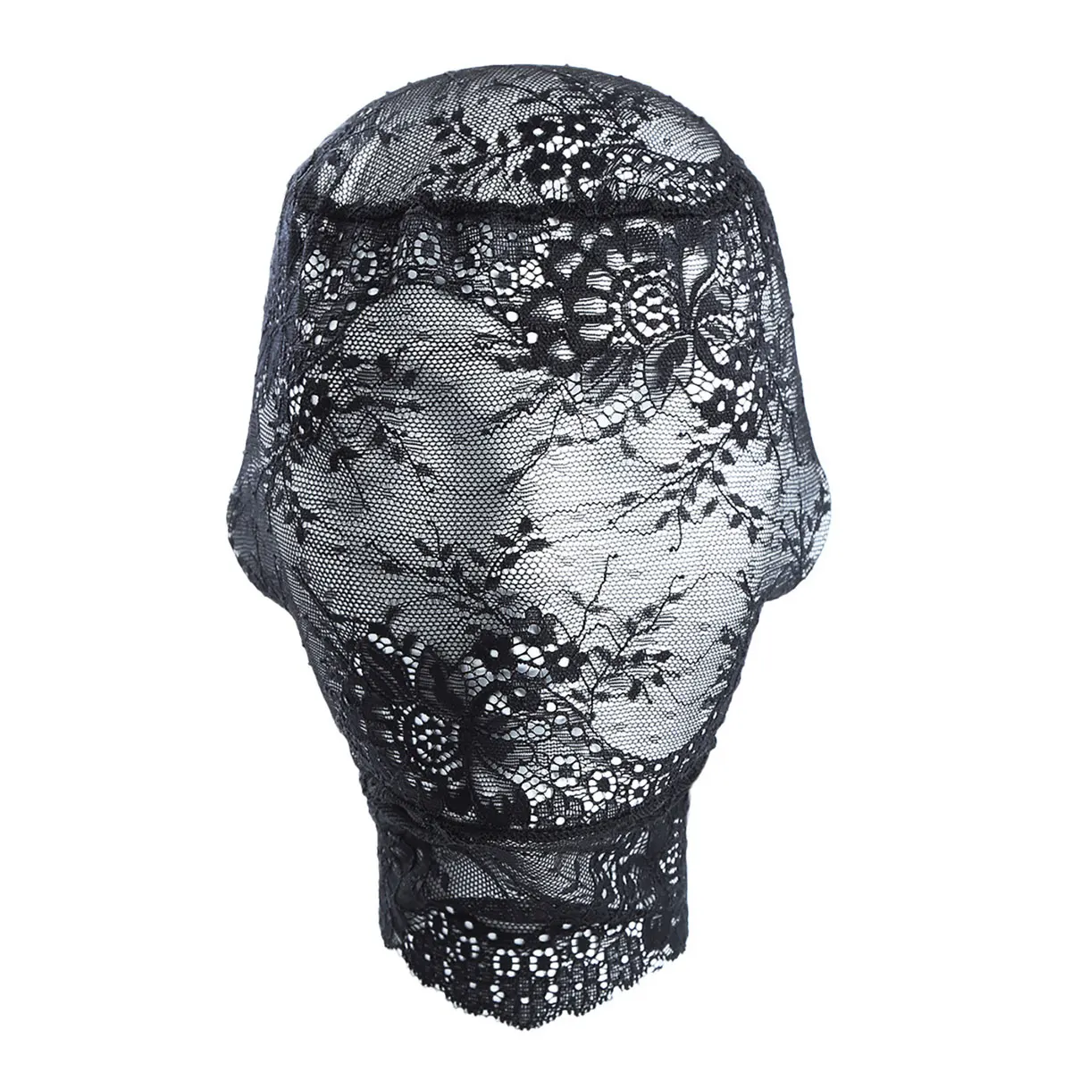 Sexy Black Lace Mask Women Party Masquerade Mask Unisex Adult Lace Full Face Hood Head Cover Festival Halloween Cosplay Eye Mask