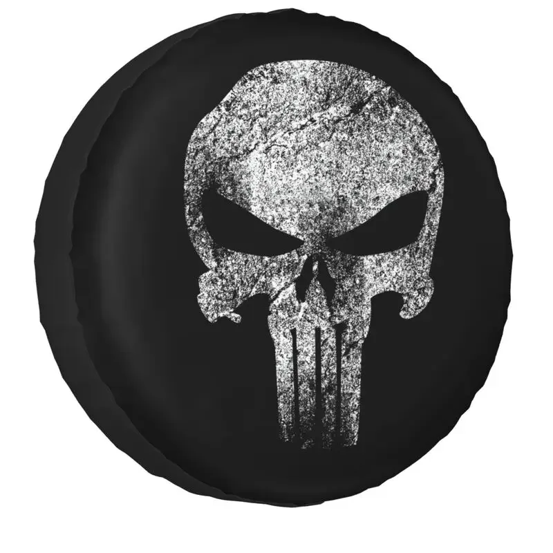 Heavy Metal Punish Skull Spare Tire Cover for Prado Pajero Wrangler Jeep RV SUV 4WD 4x4 Car Wheel Covers 14\