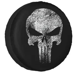 Heavy Metal Punish Skull Spare Tire Cover for Prado Pajero Wrangler Jeep RV SUV 4WD 4x4 Car Wheel Covers 14