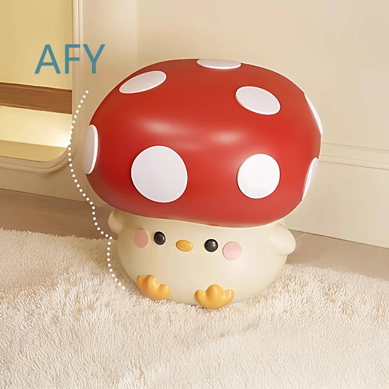 Cartoon Mushroom Stool for Home Decor Furniture for Living Room Ottoman for Entryway Shoe Bench for Bedside Accent Seat for
